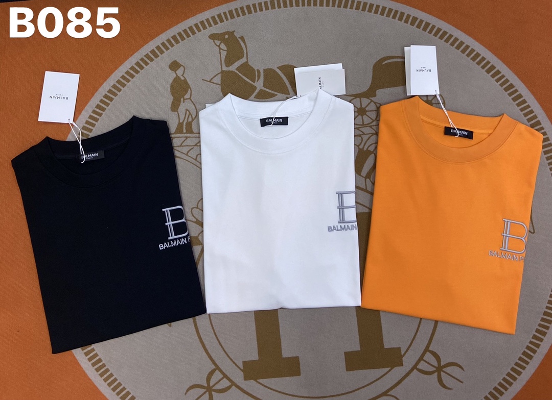 男女同款T恤2024纯棉面料260克32支双纱平纹刺绣工艺黑色白色橙色XSSML