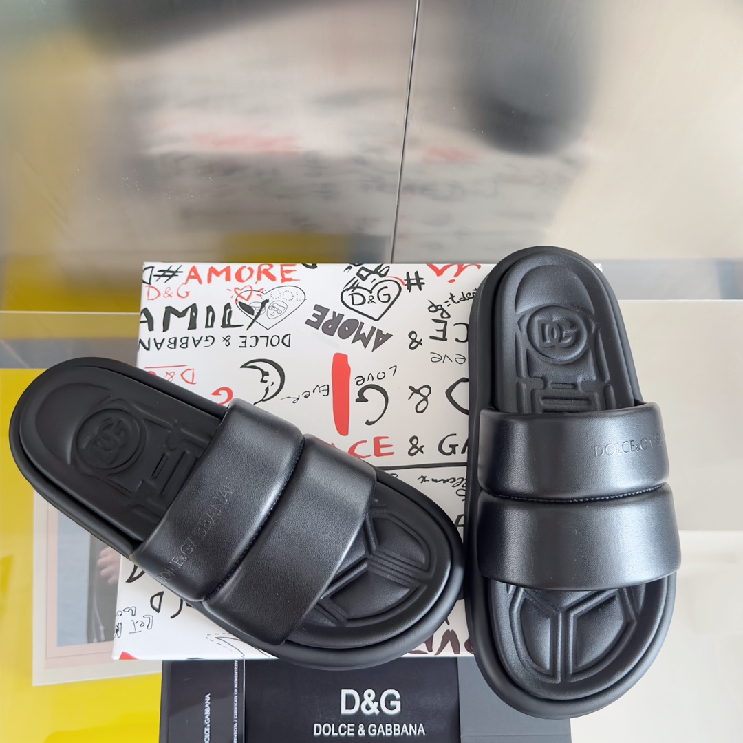 Dolce & Gabbana Dolce&Gabbana杜嘉班纳 D&G最新款 厚底 一字 交叉 凉拖鞋