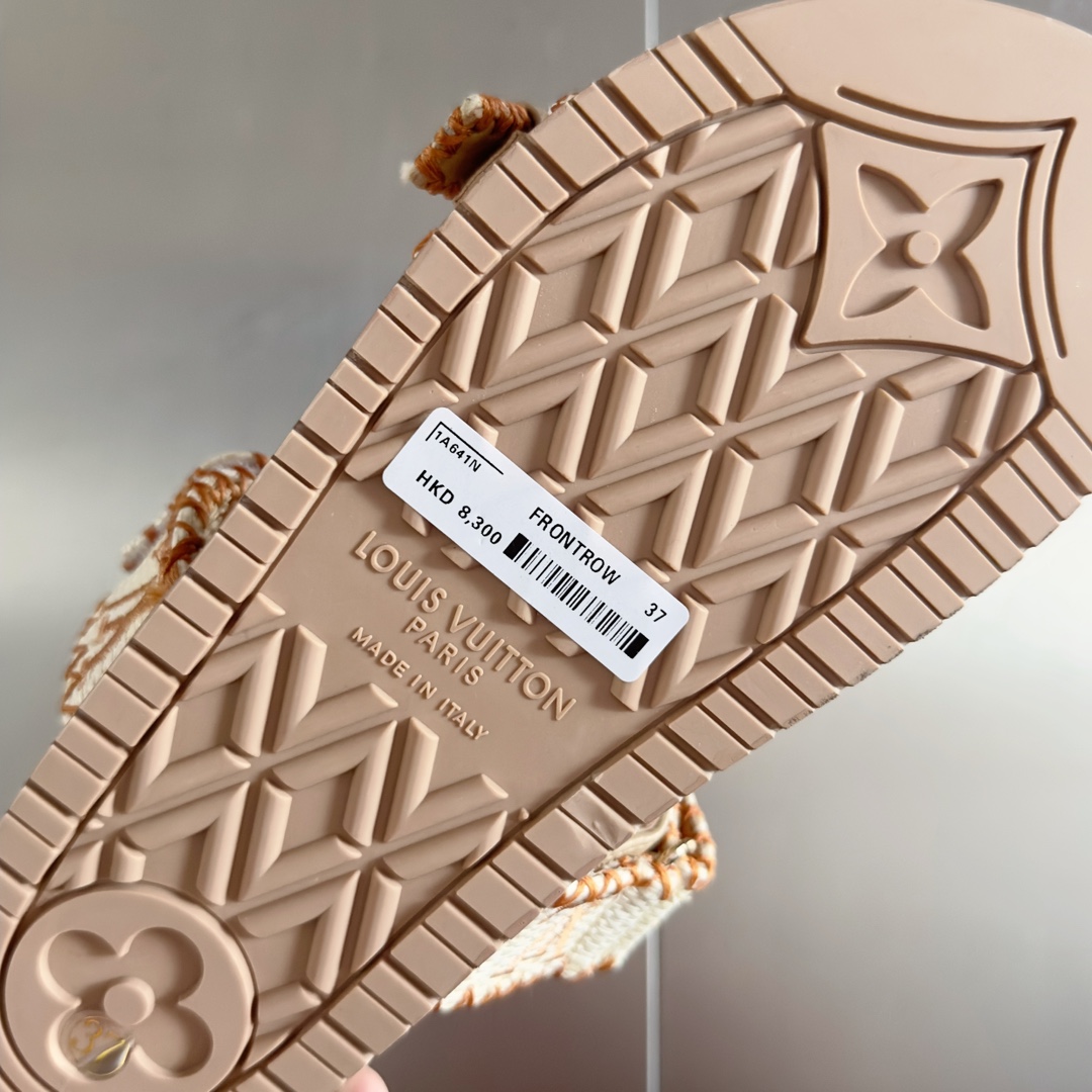 Louis Vuitton LV路易威登L家驴牌BOM DIA COMFORT系列 魔术贴 牛仔布 老花 凉鞋 平底凉拖鞋