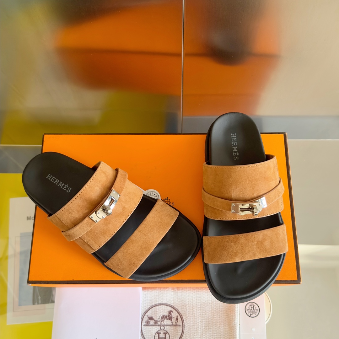 Hermès Hermes爱马仕Jackson系列 Kelly扣 夹趾拖 老舅鞋 二舅 拖鞋 H拖 凉鞋