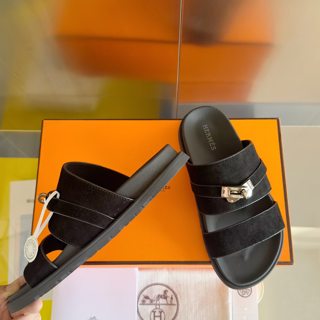Hermès Hermes爱马仕Jackson系列 Kelly扣 夹趾拖 老舅鞋 二舅 拖鞋 H拖 凉鞋