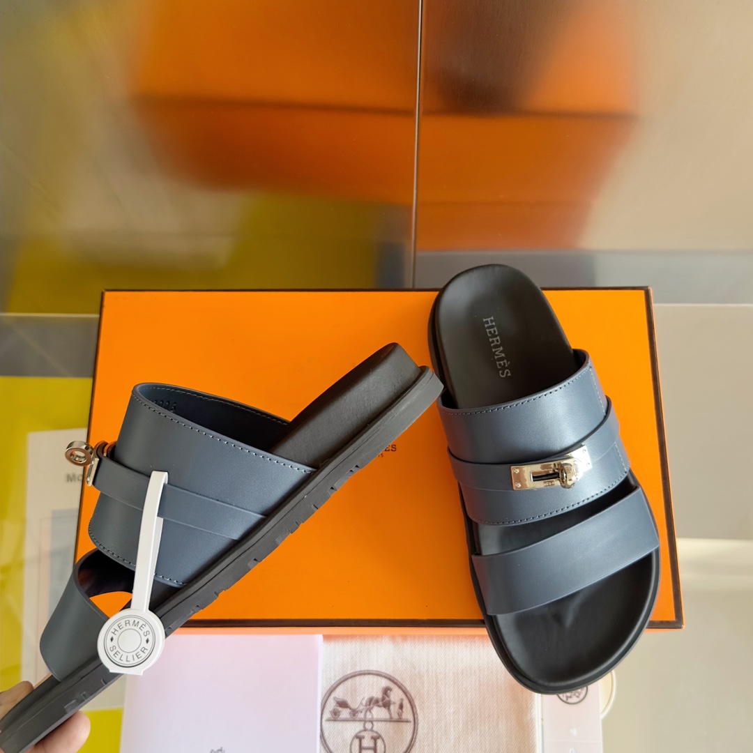 Hermès Hermes爱马仕Jackson系列 Kelly扣 夹趾拖 老舅鞋 二舅 拖鞋 H拖 凉鞋
