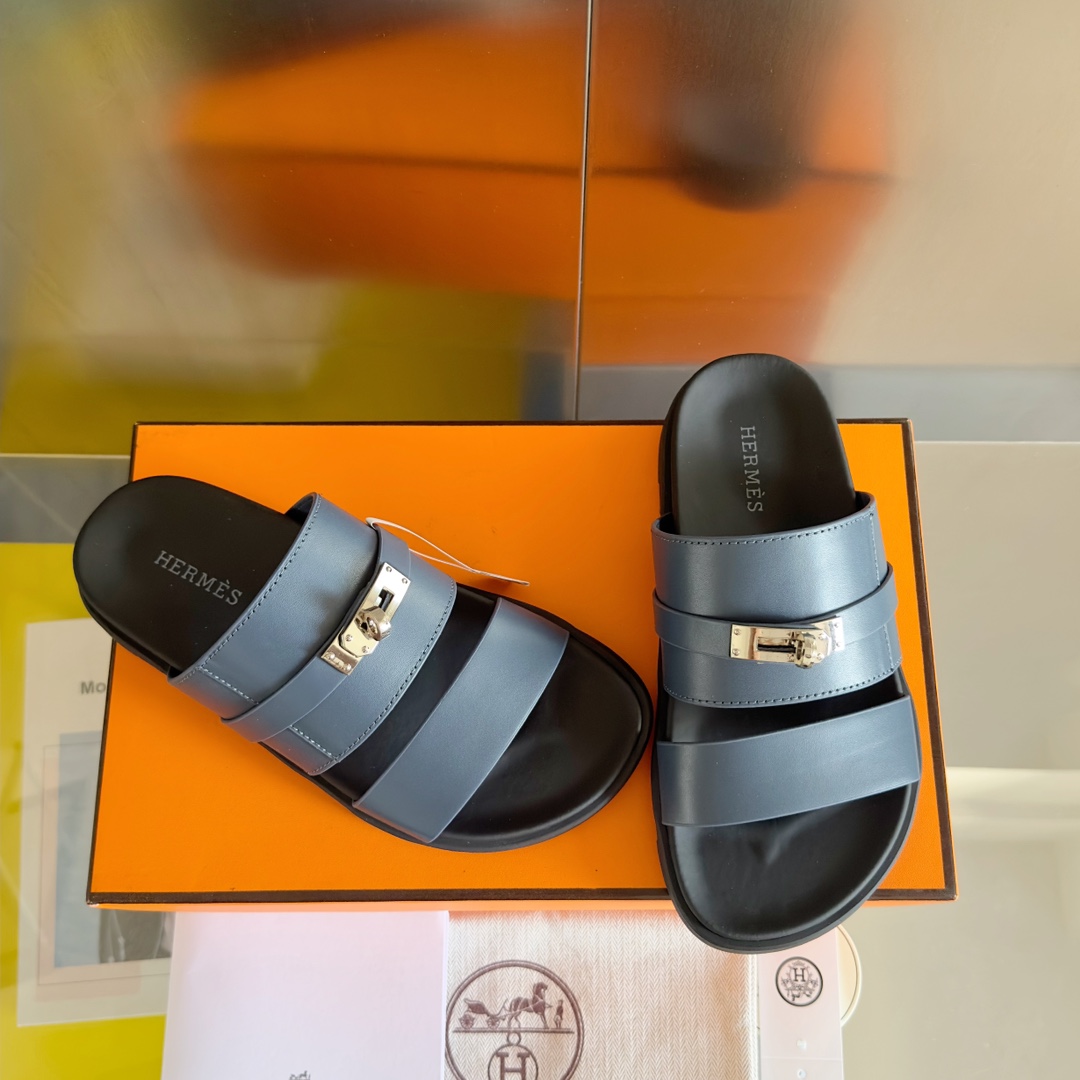 Hermès Hermes爱马仕Jackson系列 Kelly扣 夹趾拖 老舅鞋 二舅 拖鞋 H拖 凉鞋
