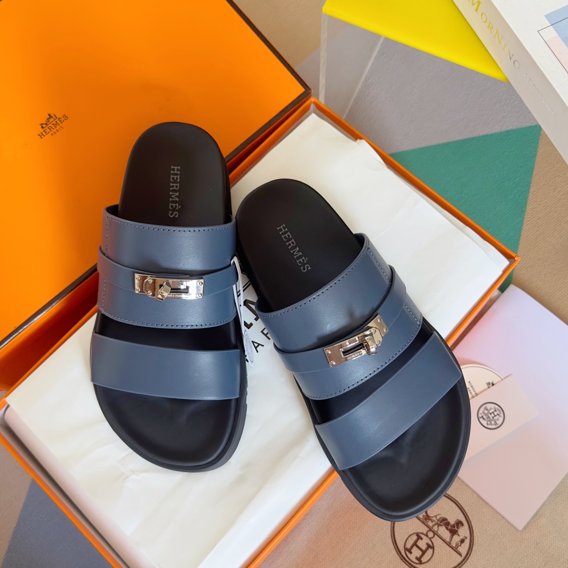 Hermès Hermes爱马仕Jackson系列 Kelly扣 夹趾拖 老舅鞋 二舅 拖鞋 H拖 凉鞋