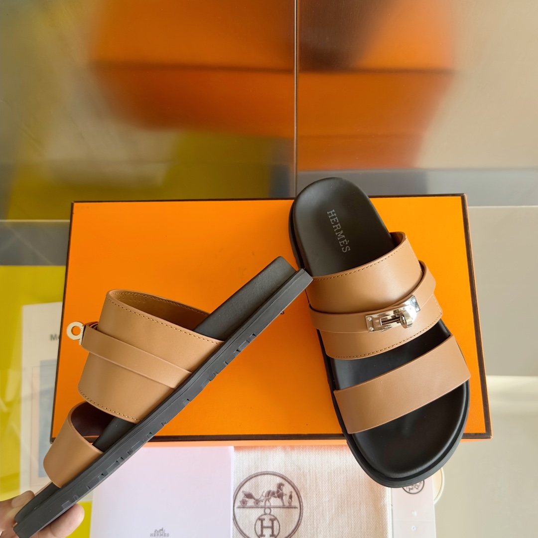 Hermès Hermes爱马仕Jackson系列 Kelly扣 夹趾拖 老舅鞋 二舅 拖鞋 H拖 凉鞋