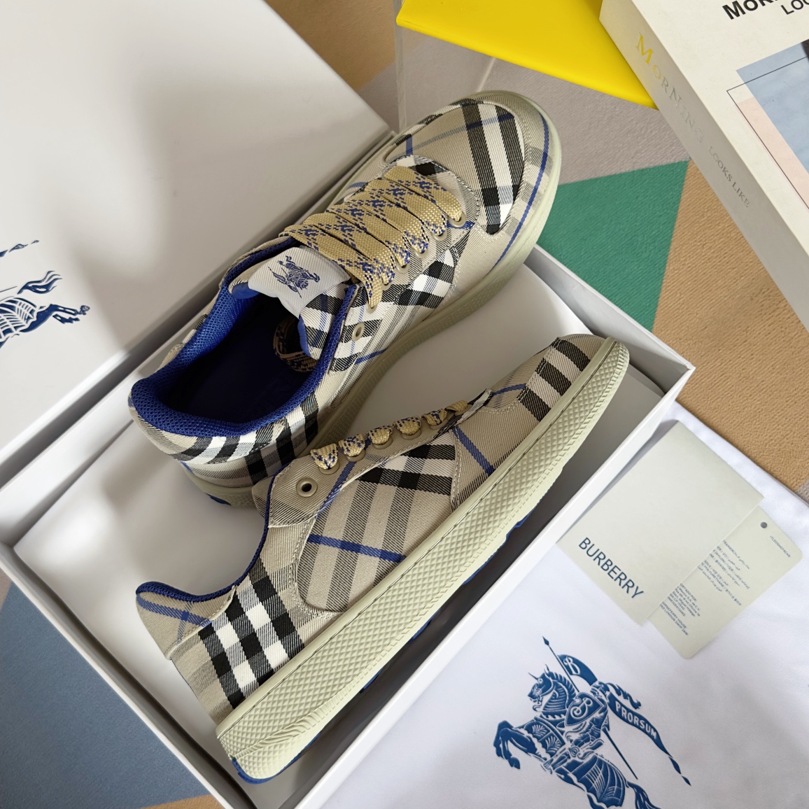 Burberry Men's Box Check Knit Sneakers Lace-up Thick-soled Casual Shoes 5 i1722265590 7248 3
