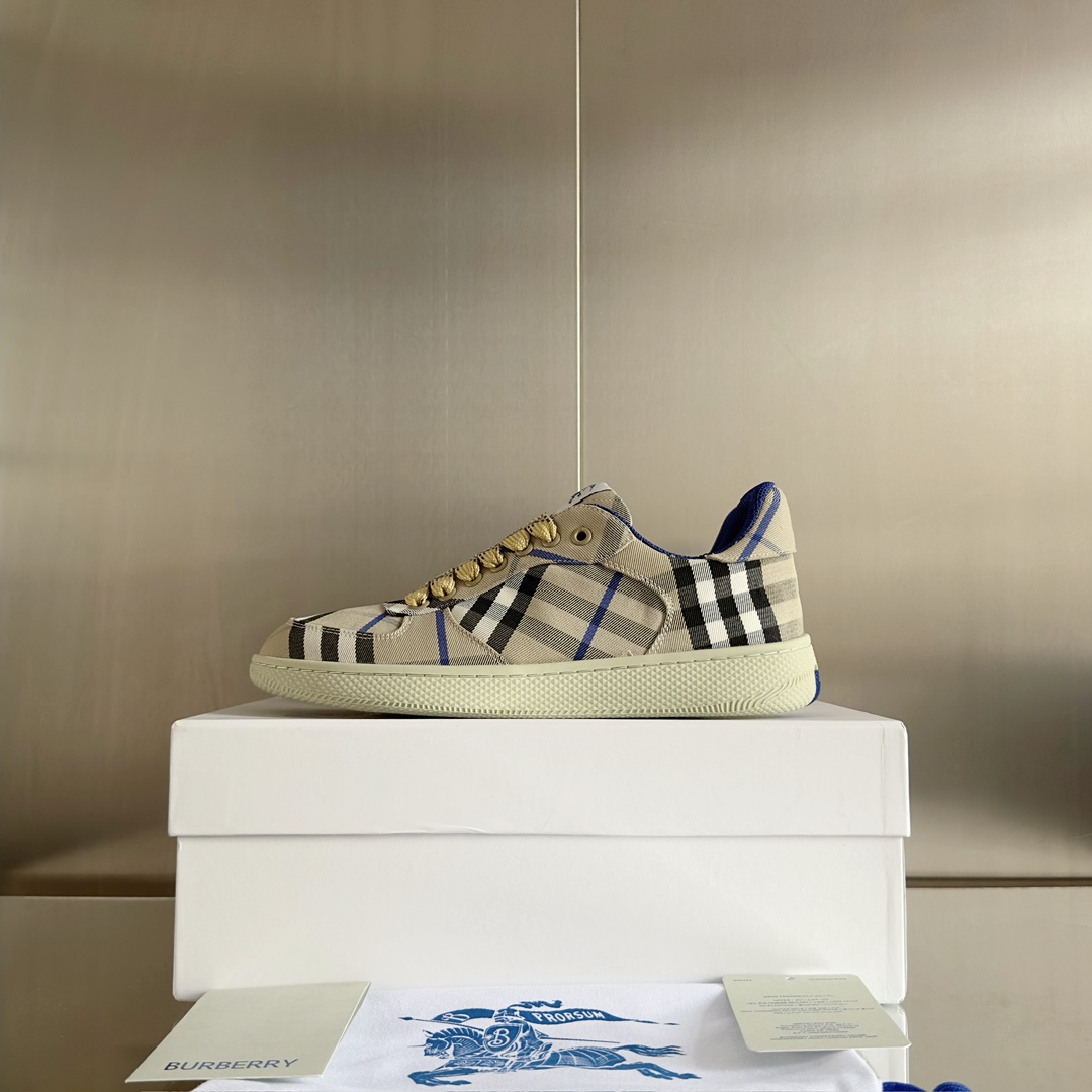 Burberry Men's Box Check Knit Sneakers Lace-up Thick-soled Casual Shoes 6 i1722265590 9303 8