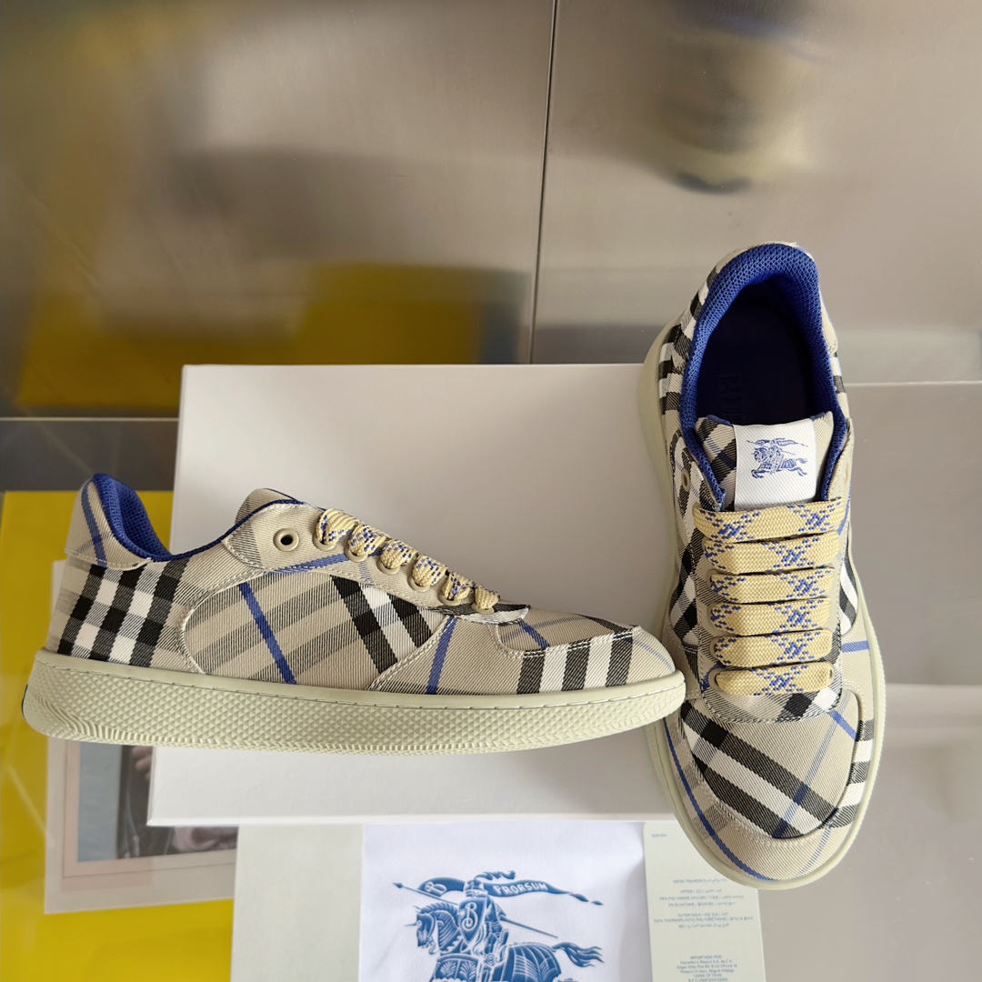 Burberry Men's Box Check Knit Sneakers Lace-up Thick-soled Casual Shoes 3 i1722265590 9553 2