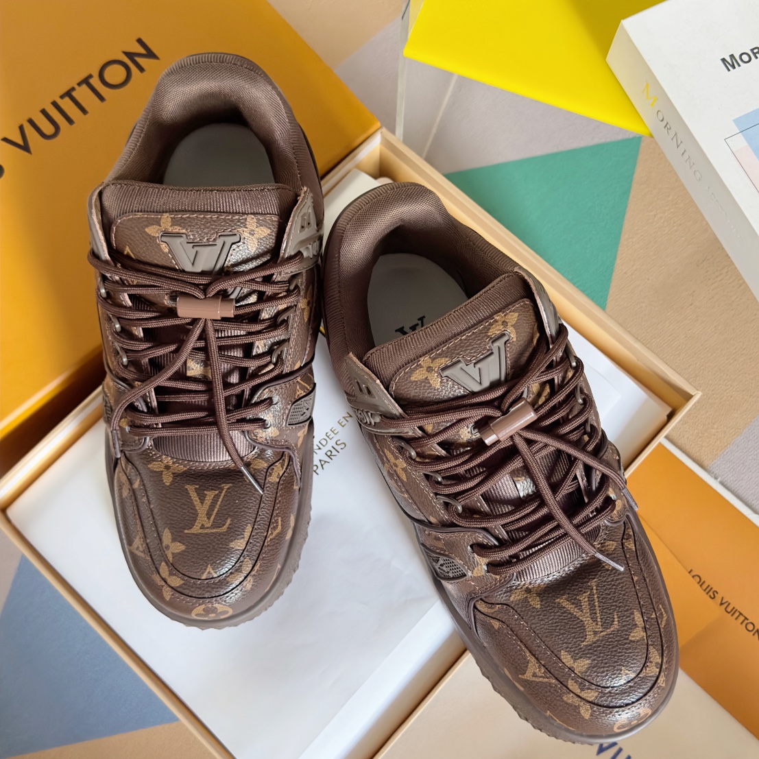 Louis Vuitton Zapatos Zapatillas de monopatín Zapatillas deportivas Réplica de alta calidad
 Universal para hombres y mujeres Mujeres Hombres Monogram Canvas Lona Cuero vaca Caucho Tpu Casual