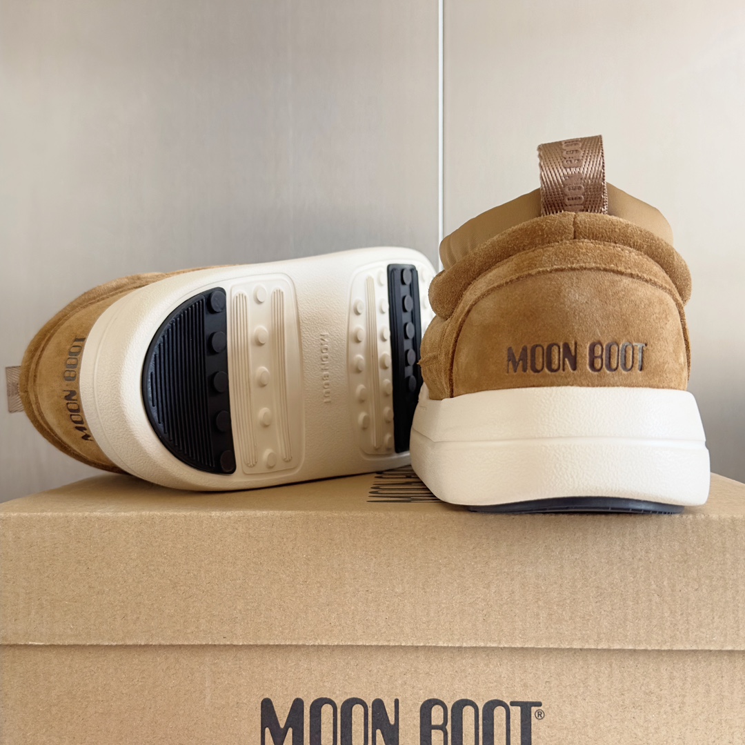 顶级版本MoonBoot最新24秋冬新款PARKSOFT系列毛毛虫厚底休闲鞋一脚蹬雪地靴棉靴原版购入开发