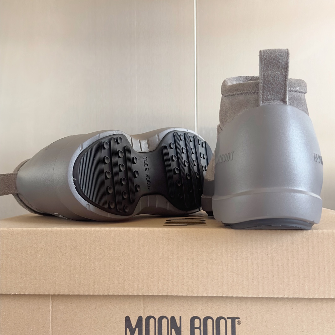 顶级版本MoonBoot最新款Luna羊皮毛厚底系带一脚蹬雪地靴短靴棉靴原版购入开发做货Luna羊皮毛雪