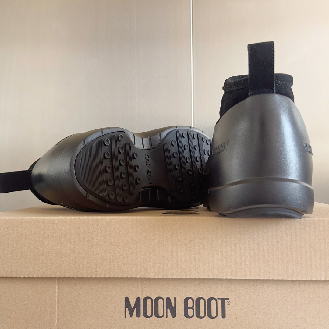 顶级版本MoonBoot最新款Luna羊皮毛厚底系带一脚蹬雪地靴短靴棉靴原版购入开发做货Luna羊皮毛雪