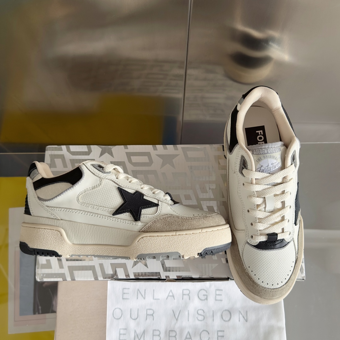 Versión superior: última serie Forty2 de GGDB para mujer, suela gruesa, desgastada, estrellas, zapatos sucios, zapatill…