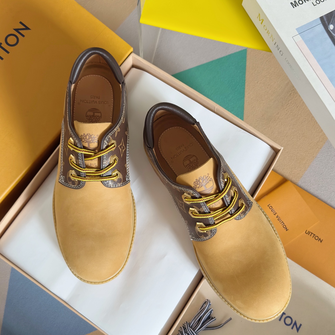 LV x Timberland Collaboration: Men’s Autumn 2024 Ankle Boots with Monogram Crushed Shoes
