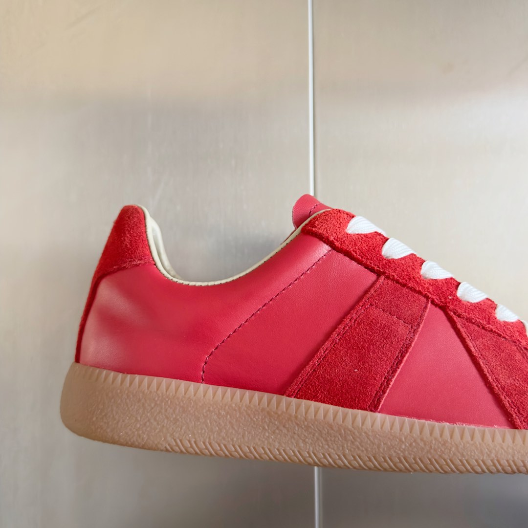 Maison Margiela MM6 Red Leather & Suede Sneakers - Couple's Casual Shoes 9 i1735641080314 6157 0 7