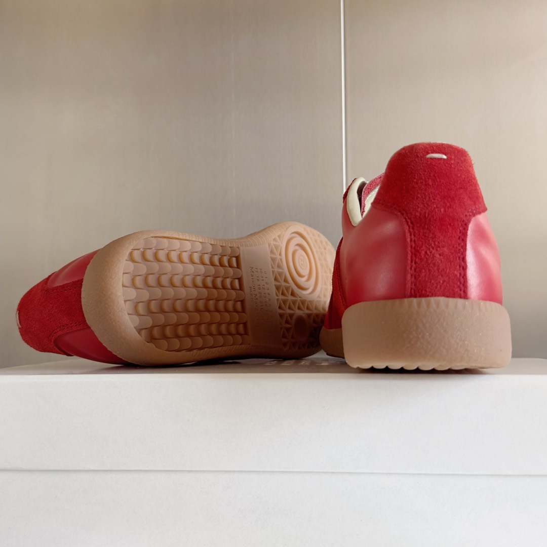 Maison Margiela MM6 Red Leather & Suede Sneakers - Couple's Casual Shoes 10 i1735641080426 2582 0 8