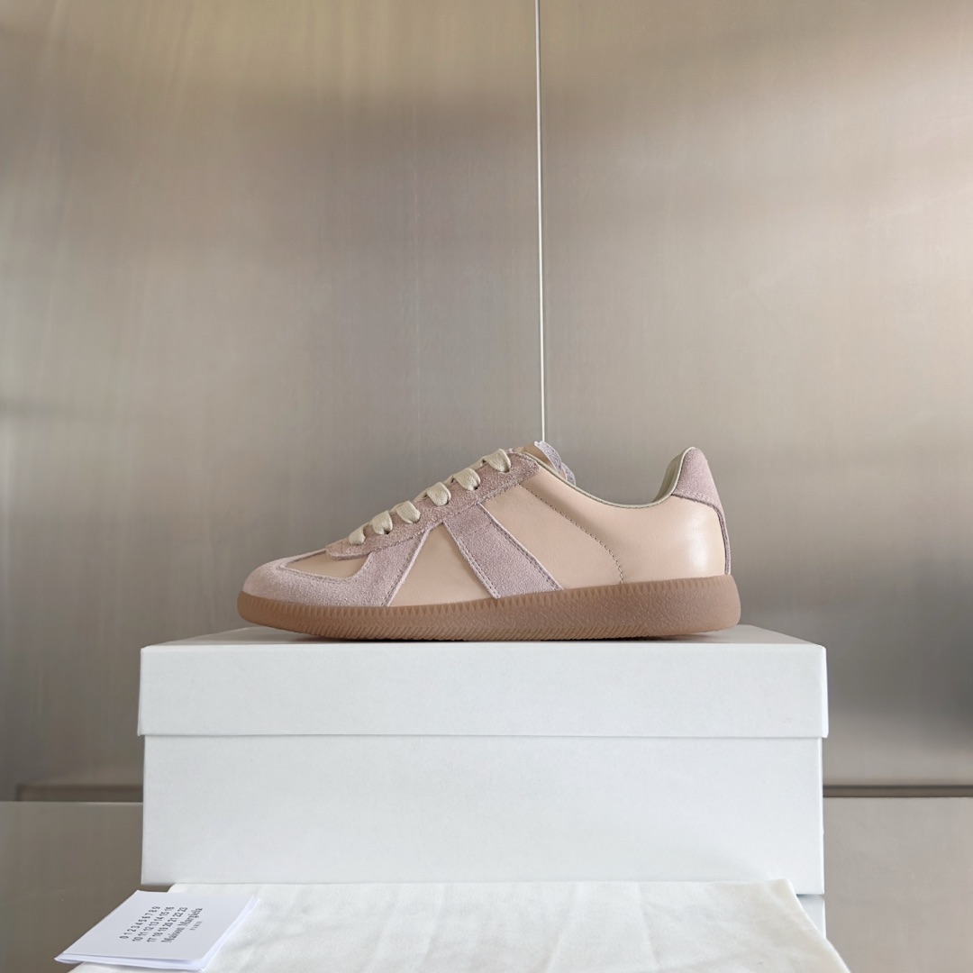 Maison Margiela MM6 Pastel Pink Leather & Suede Sneakers, Unisex Style 6 i1735641152985 8525 0 4
