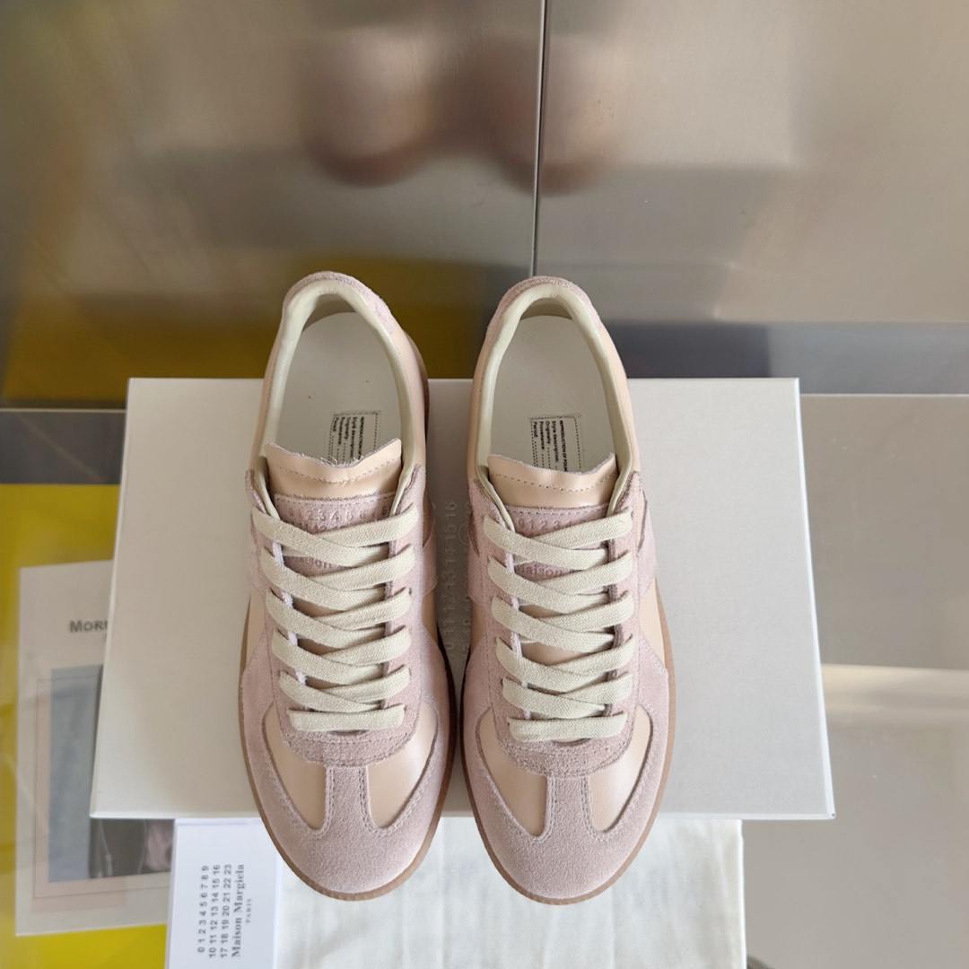 Maison Margiela MM6 Pastel Pink Leather & Suede Sneakers, Unisex Style 8 i1735641153133 5192 0 6