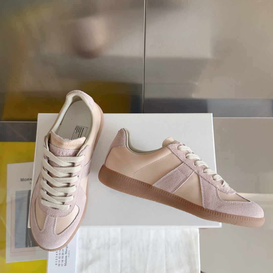 Maison Margiela MM6 Pastel Pink Leather & Suede Sneakers, Unisex Style 4 i1735641153422 5940 0 2