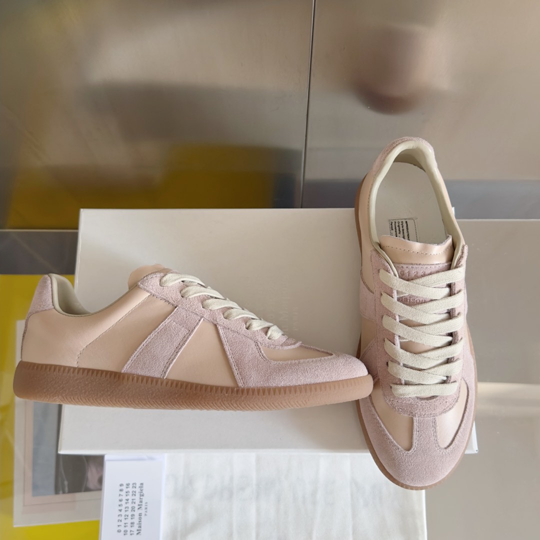 Maison Margiela MM6 Pastel Pink Leather & Suede Sneakers, Unisex Style 3 i1735641153571 2626 0 1
