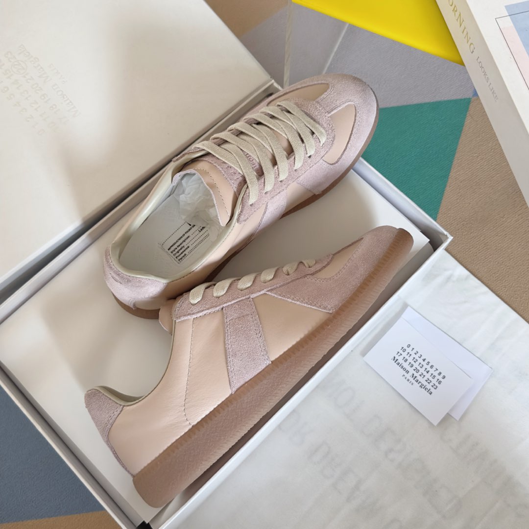 Maison Margiela MM6 Pastel Pink Leather & Suede Sneakers, Unisex Style 5 i1735641153993 6533 0 3