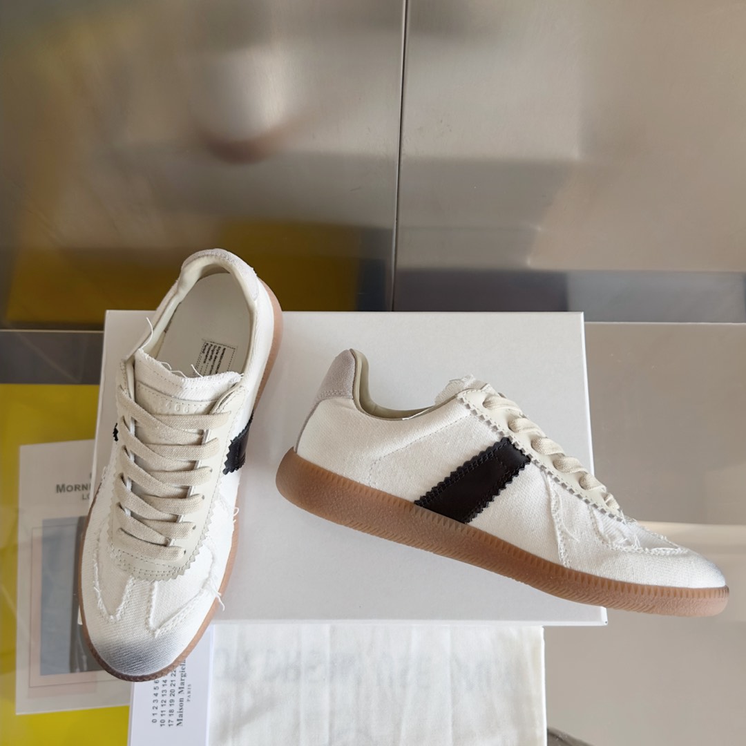 Maison Margiela MM6 White Leather & Suede Trim Sneakers Couple Casual Shoes 4 i1735641201136 9550 0 2