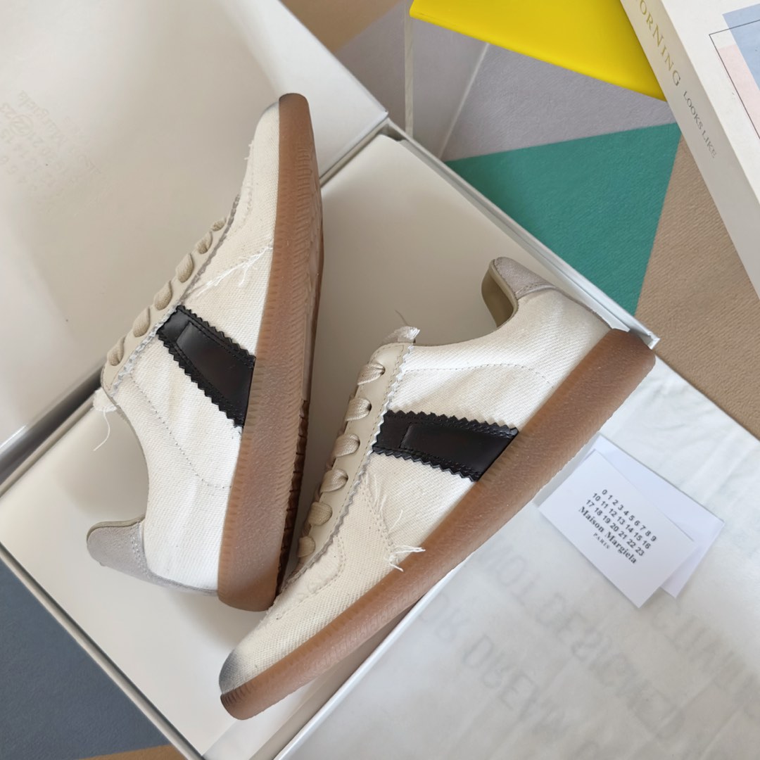 Maison Margiela MM6 White Leather & Suede Trim Sneakers Couple Casual Shoes 7 i1735641201271 3548 0 5