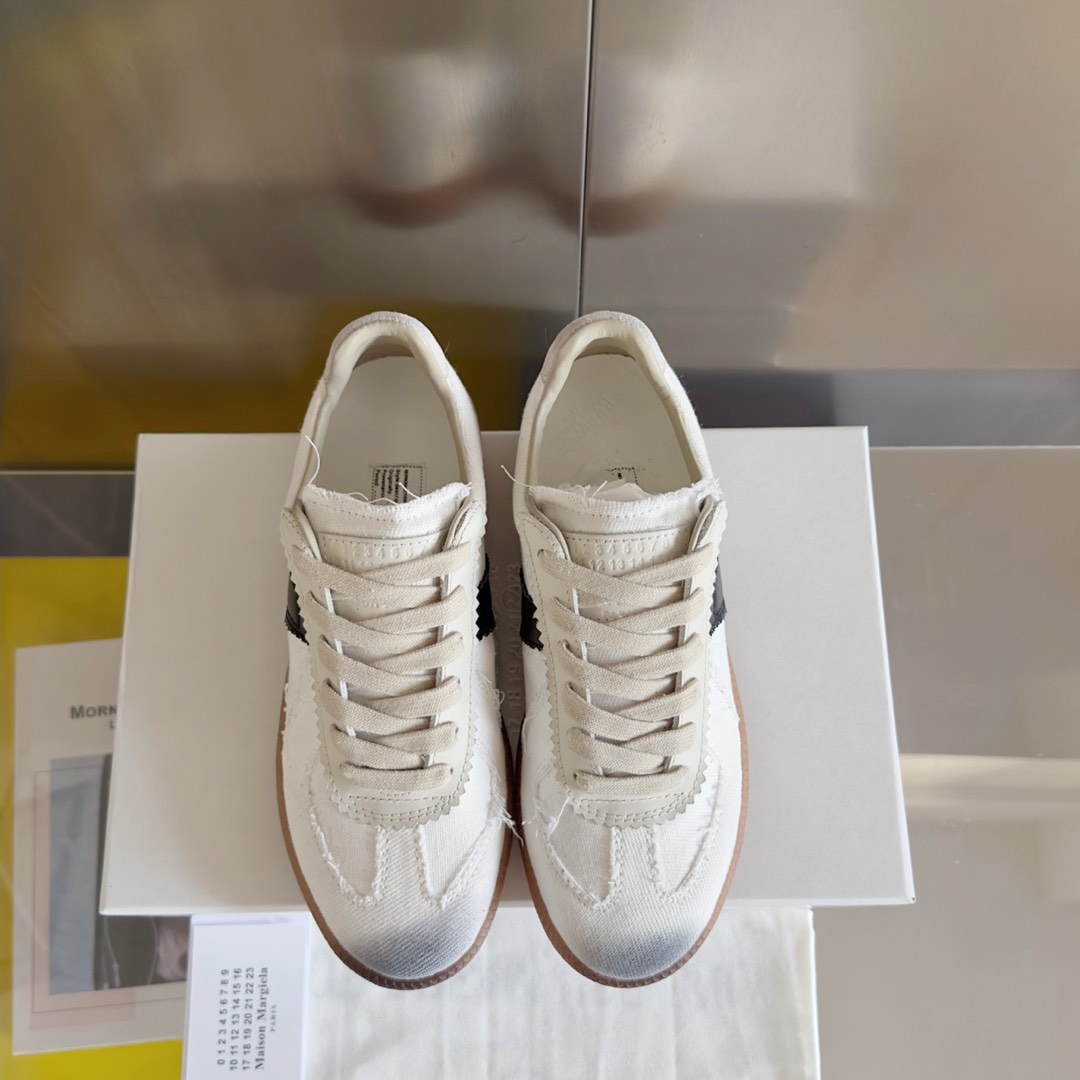 Maison Margiela MM6 White Leather & Suede Trim Sneakers Couple Casual Shoes 8 i1735641201799 250 0 6