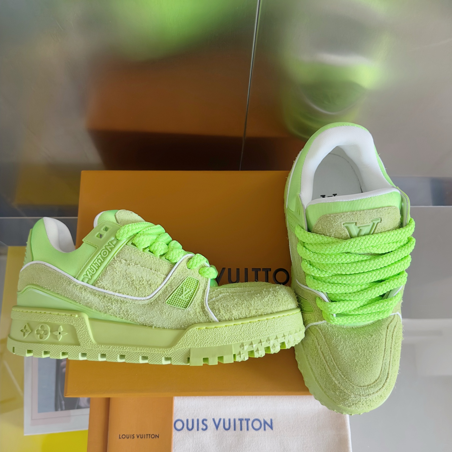 Louis Vuitton LV驴牌L家最新 胖墩墩 胖嘟嘟 胖丁TRAINER MAXI面包鞋 滑板鞋 休闲 运动鞋 DIY串珠