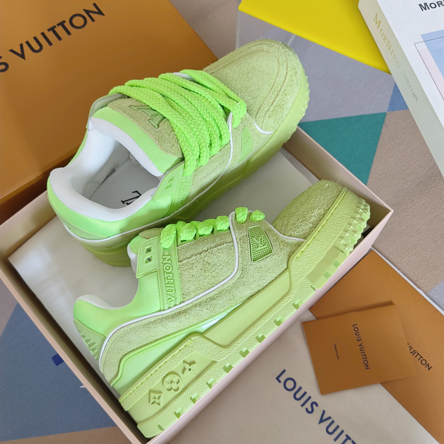 Louis Vuitton LV驴牌L家最新 胖墩墩 胖嘟嘟 胖丁TRAINER MAXI面包鞋 滑板鞋 休闲 运动鞋 DIY串珠