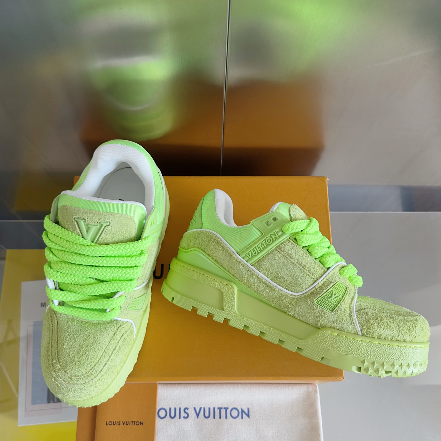 Louis Vuitton LV驴牌L家最新 胖墩墩 胖嘟嘟 胖丁TRAINER MAXI面包鞋 滑板鞋 休闲 运动鞋 DIY串珠