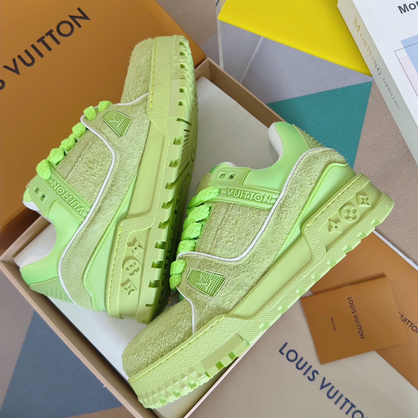 Louis Vuitton LV驴牌L家最新 胖墩墩 胖嘟嘟 胖丁TRAINER MAXI面包鞋 滑板鞋 休闲 运动鞋 DIY串珠