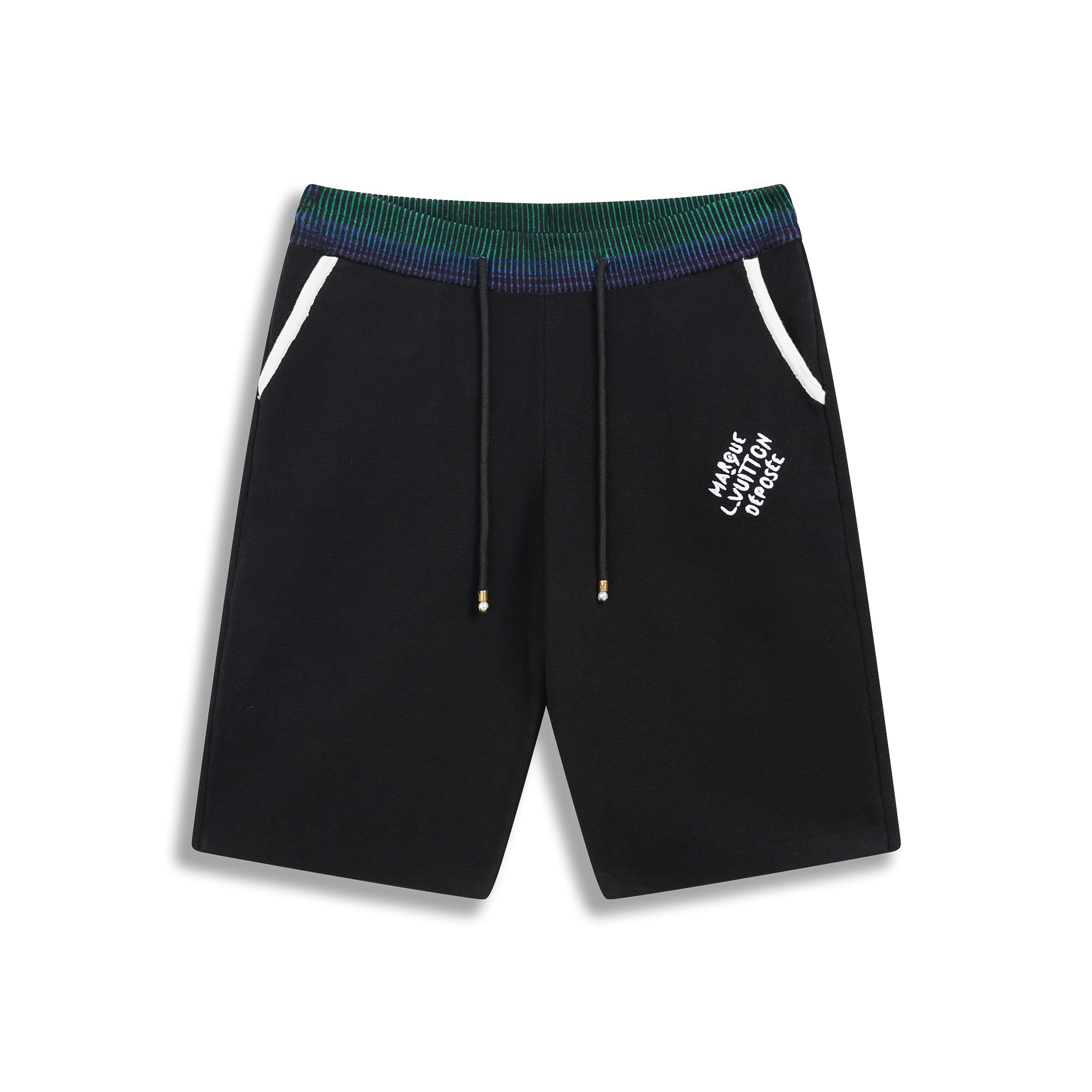 P120 1V/2025ss nuevos pantalones cortos de punto estilo universitario. Estos pantalones cortos con cordón están confecc…