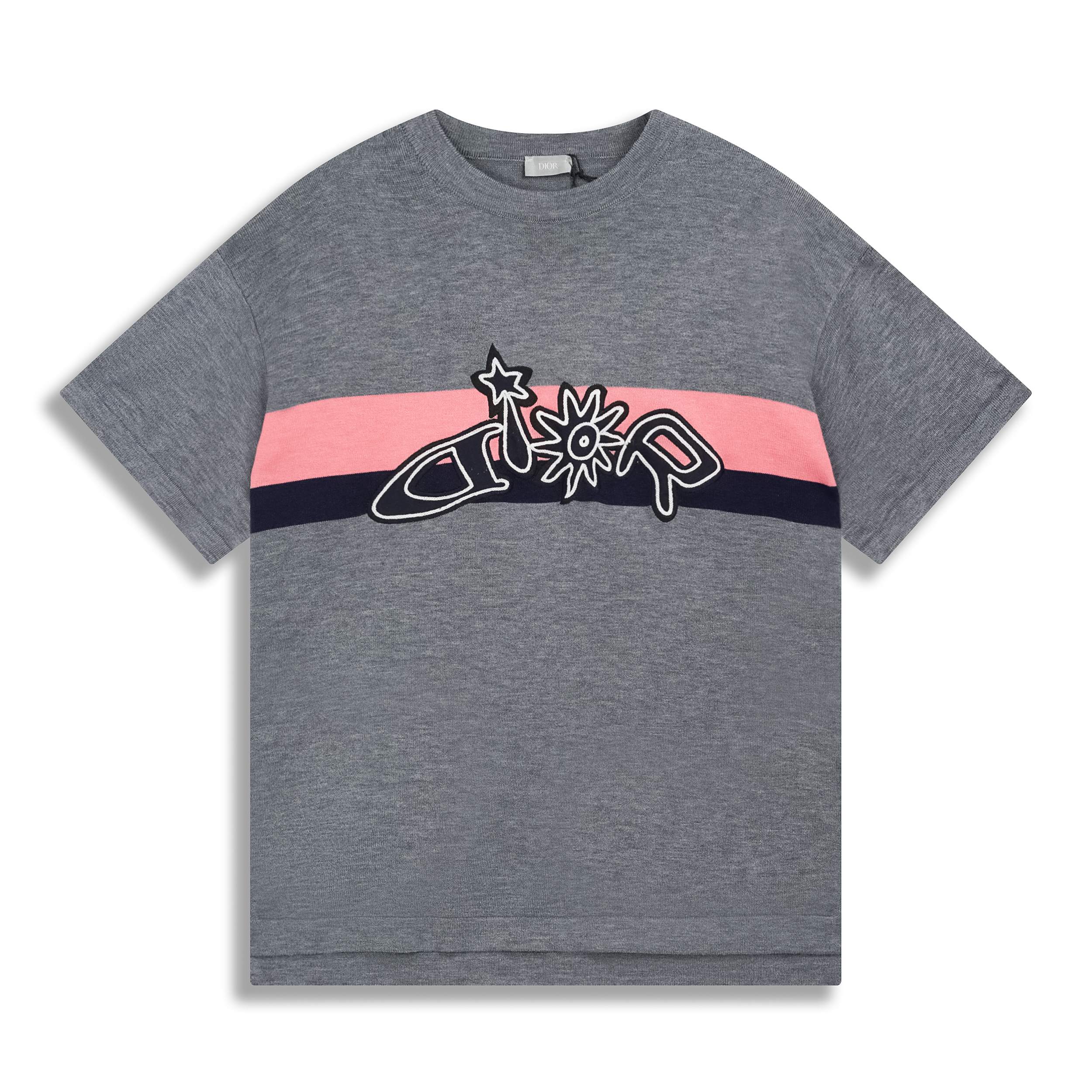 Versión correcta de la nueva camiseta de manga corta tejida con girasoles P105 Dio*/ 2025ss de alta calidad. Este estil…