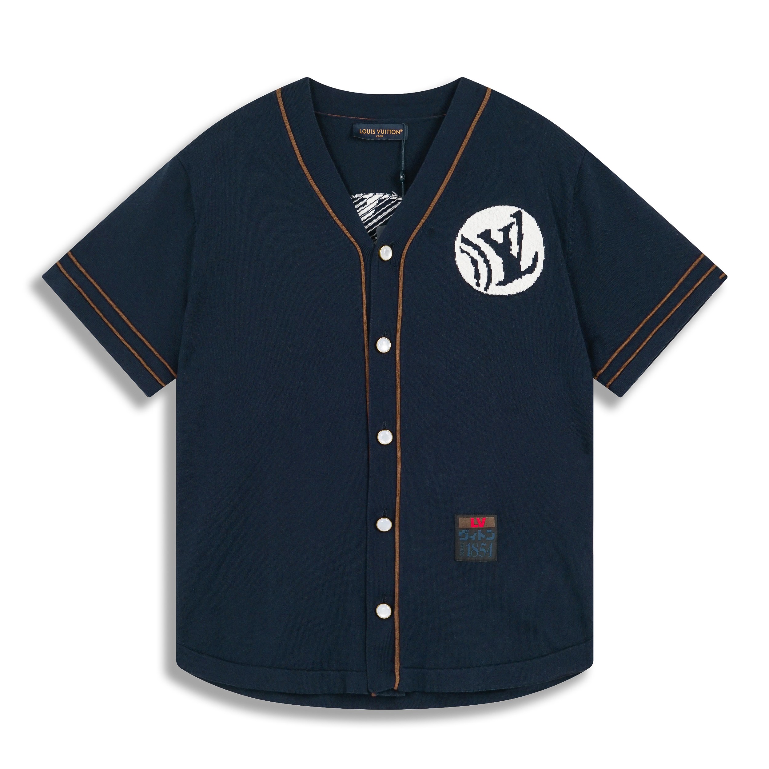 P120 1V/25ss nueva camisa de béisbol de manga corta con patrón bordado y marca compartida de Nigo. Esta camisa de béisb…