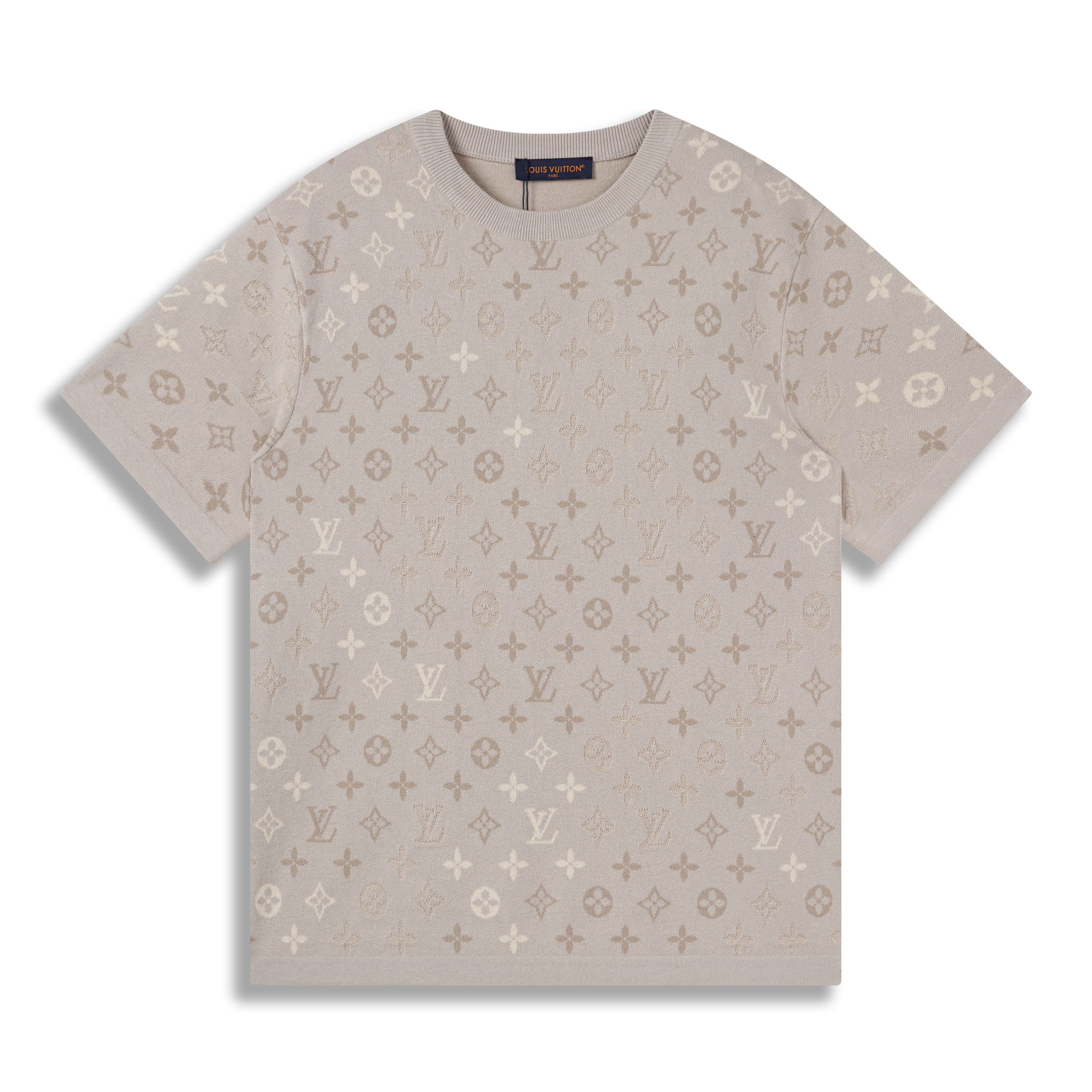 P95 1V/New 26fw Mangas cortas de punto jacquard con estampado oscuro totalmente estampado Esta camisa de manga corta co…