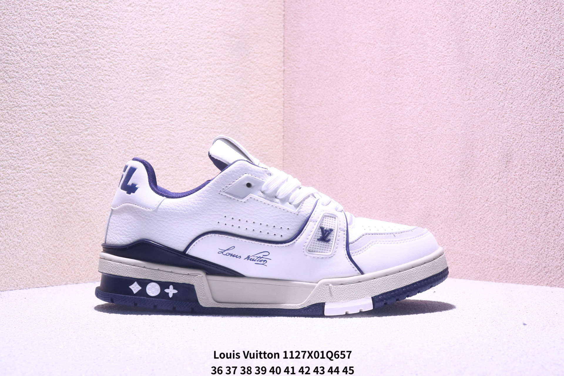 抽屉盒 路易威登/Louis Vuitton LV路易威登板鞋 LV篮球鞋风格运动鞋 该鞋由艺术总监 VIRGIL ABLOH设计 垫脚聚米微料加透气英伦网布 细节原版一致 XM1127Q657