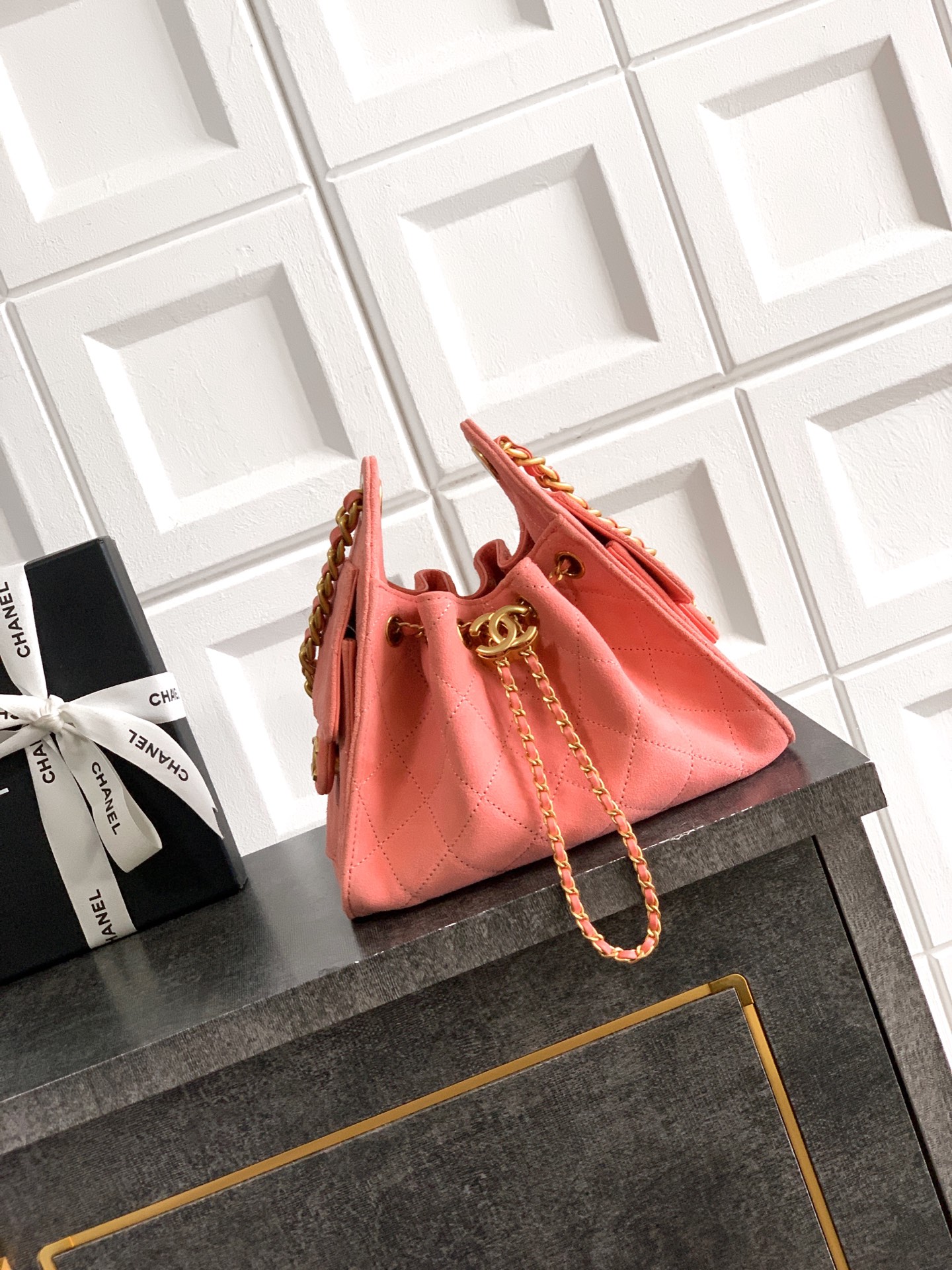 Chanel Style Pink Leather Chain Bag Lookbook Reference image 1