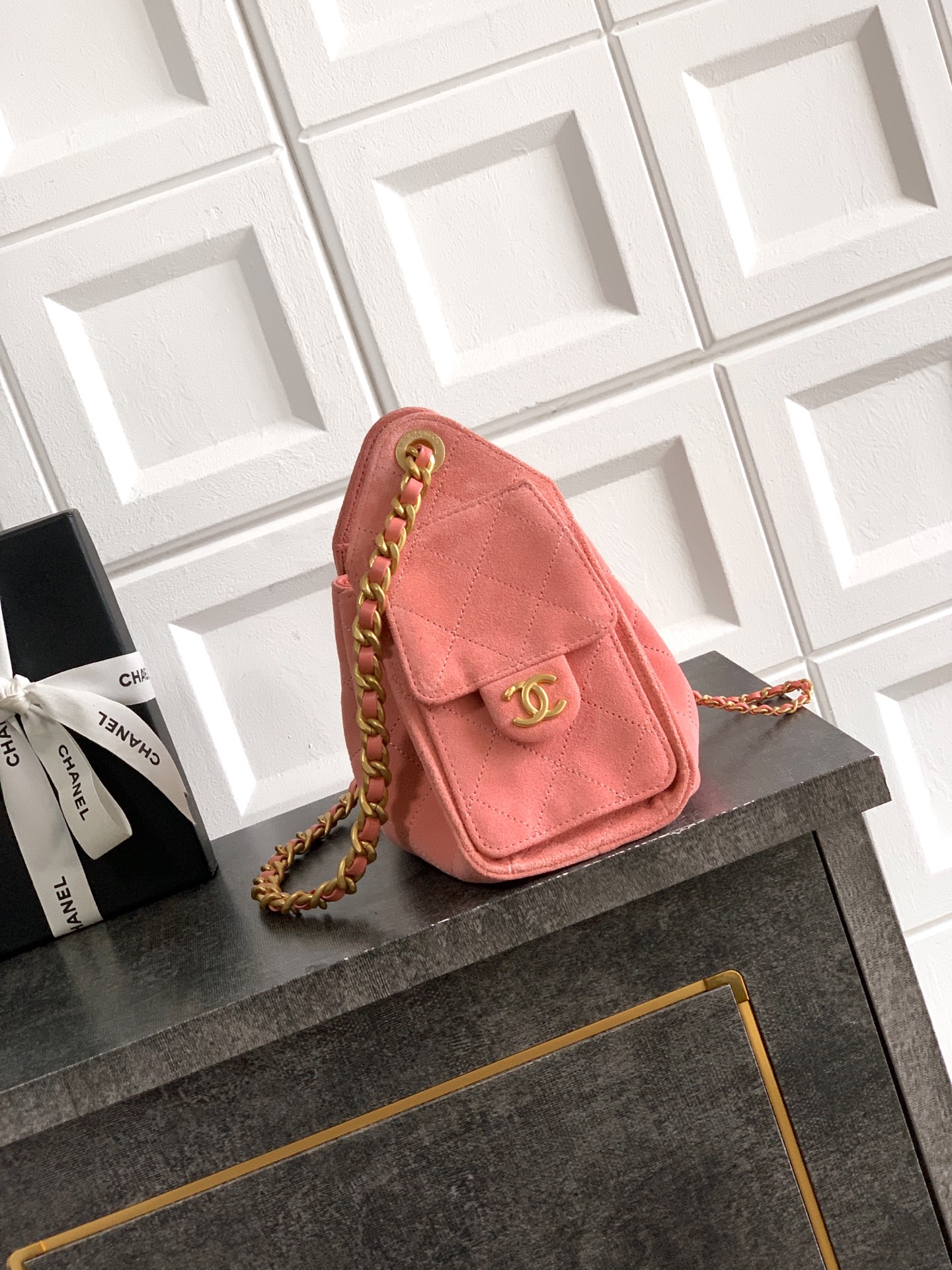Chanel Style Pink Leather Chain Bag Lookbook Reference image 2