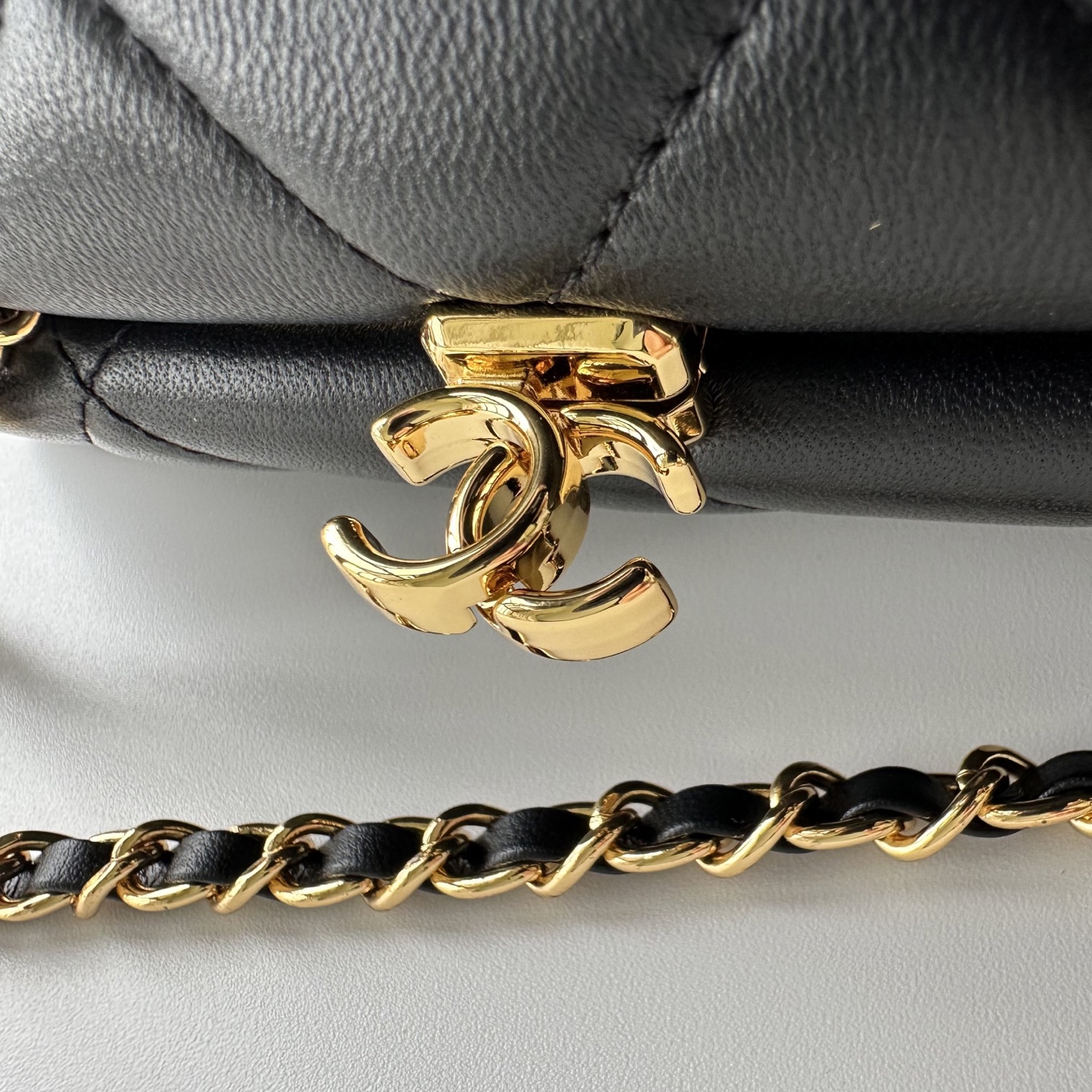 Chanel Quilted Leather Clutch With CC Kiss Lock