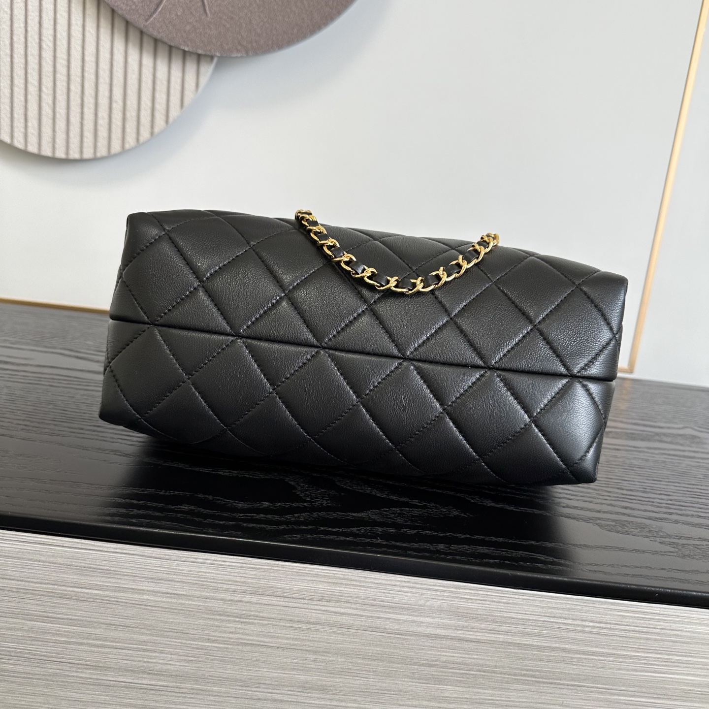 Chanel Quilted Leather Clutch With CC Kiss Lock