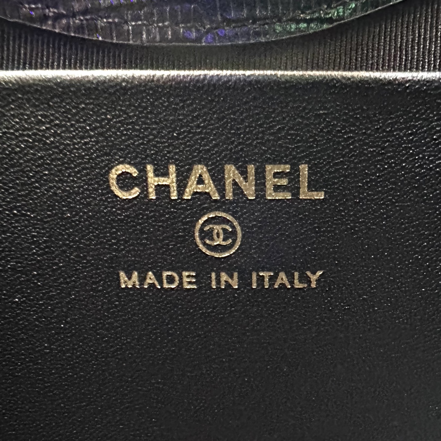 Chanel Lizard Embossed Cut Out Handle Mini Tote Ba