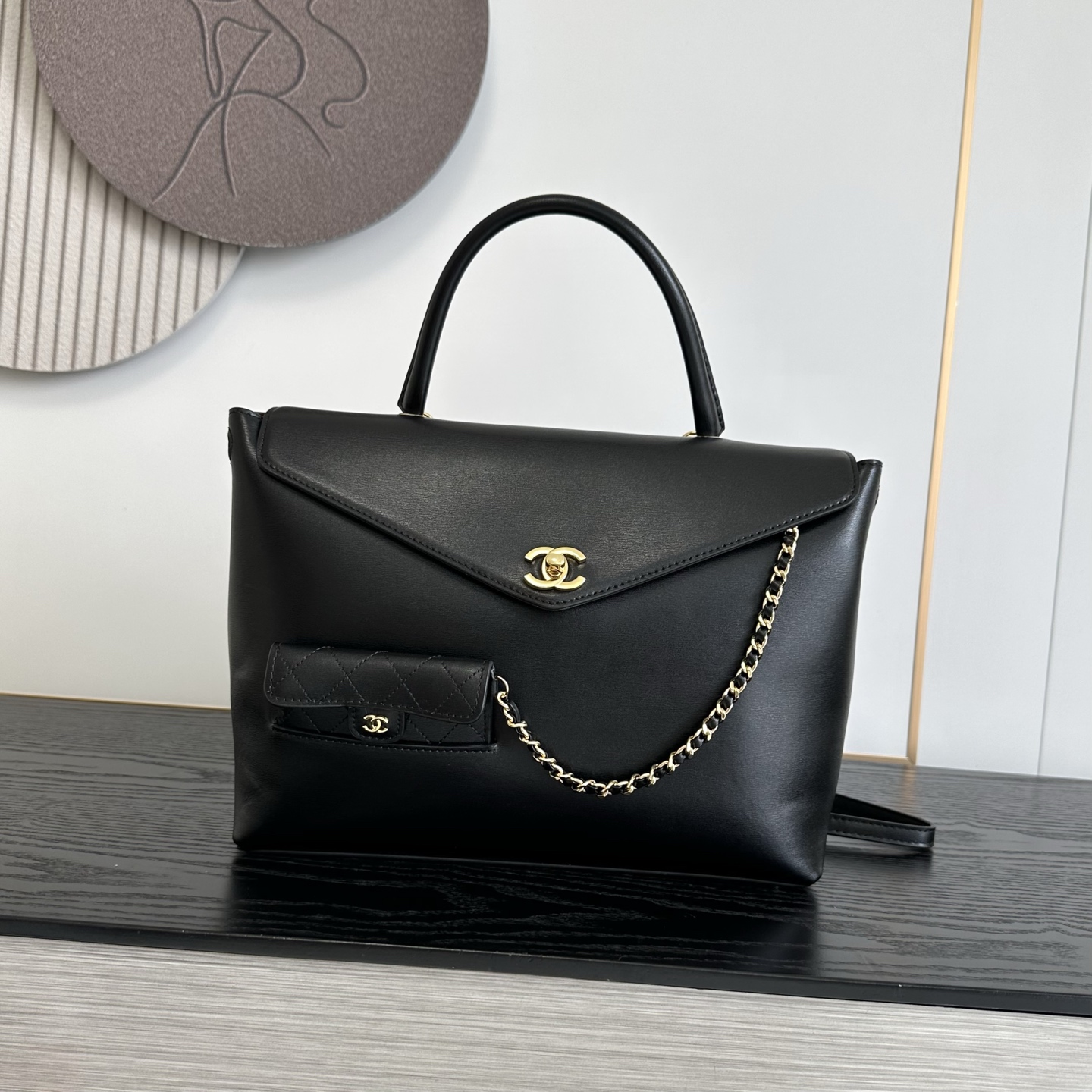 Chanel Black Chain Tote Bag