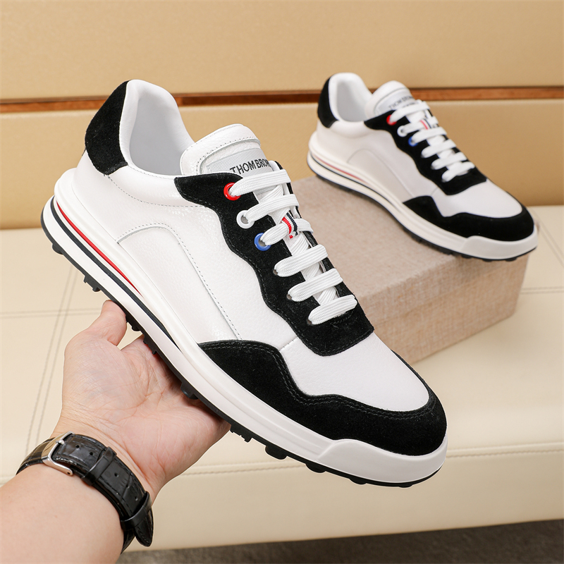 Thom Browne Men's Leather Low-Top Sneakers with Signature Stripe Detail 5 i1742194492762 3875 0 3