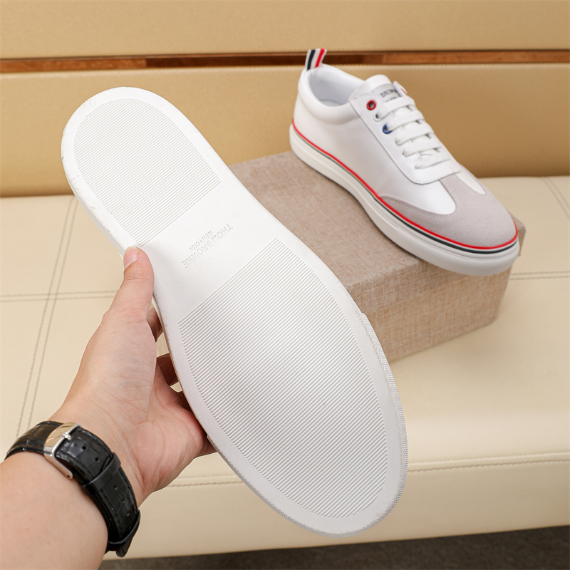 Thom Browne Leather Sneakers White with Tricolor Stripe Detail, Size 38-44 9 i1742194560365 4444 0 7
