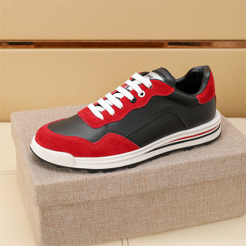 Thom Browne Men's Red & Black Leather Sneakers - Classic Style, Sizes 38-44 3 i1742194762503 5084 0 1