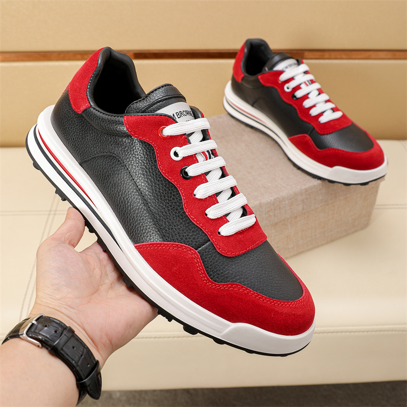Thom Browne Men's Red & Black Leather Sneakers - Classic Style, Sizes 38-44 5 i1742194762985 5620 0 3