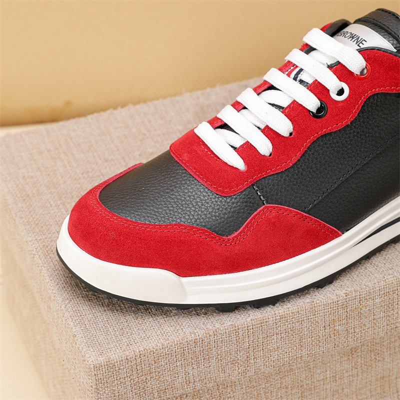 Thom Browne Men's Red & Black Leather Sneakers - Classic Style, Sizes 38-44 4 i1742194763209 8852 0 2