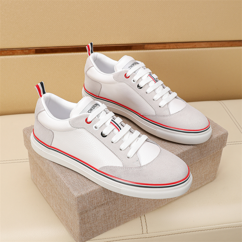 Thom Browne White Leather Sneakers with Signature Stripe Detail - Size 38-44 2 i1742195064517 1838 0 0