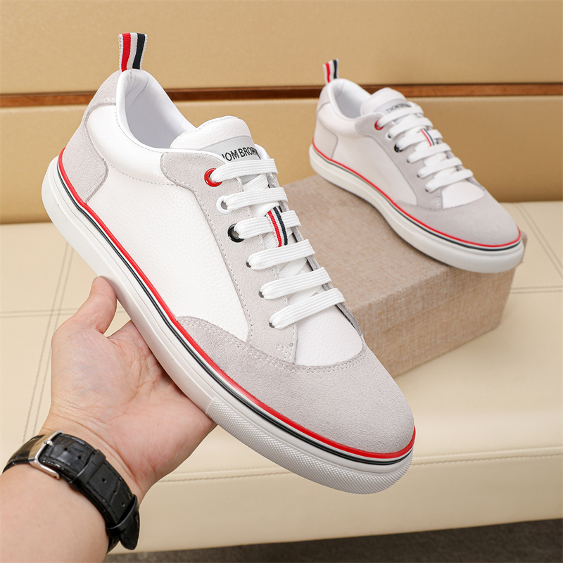 Thom Browne White Leather Sneakers with Signature Stripe Detail - Size 38-44 5 i1742195064517 3040 0 3